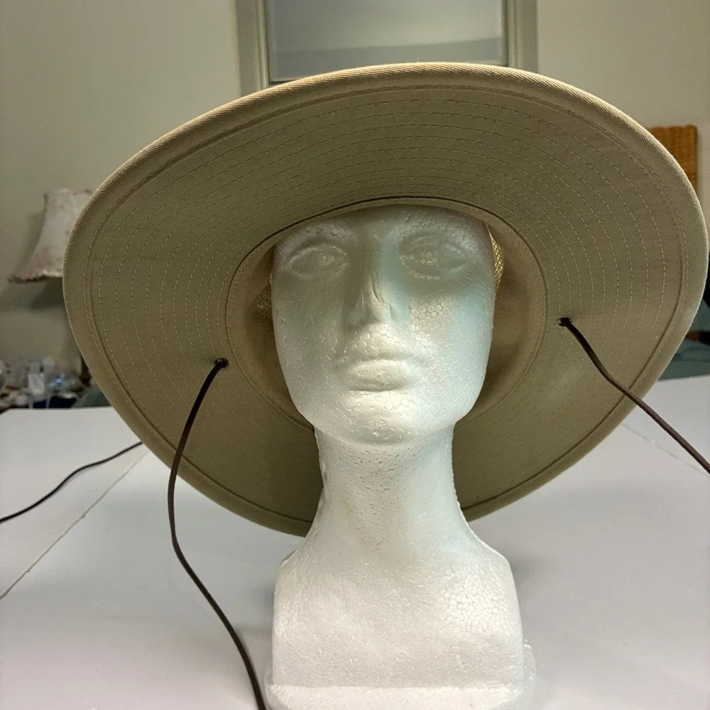 Henschel Hat Co Hat Large Tan Mesh Vented‎ Sun Hat Fishing Hiking Strap Utility